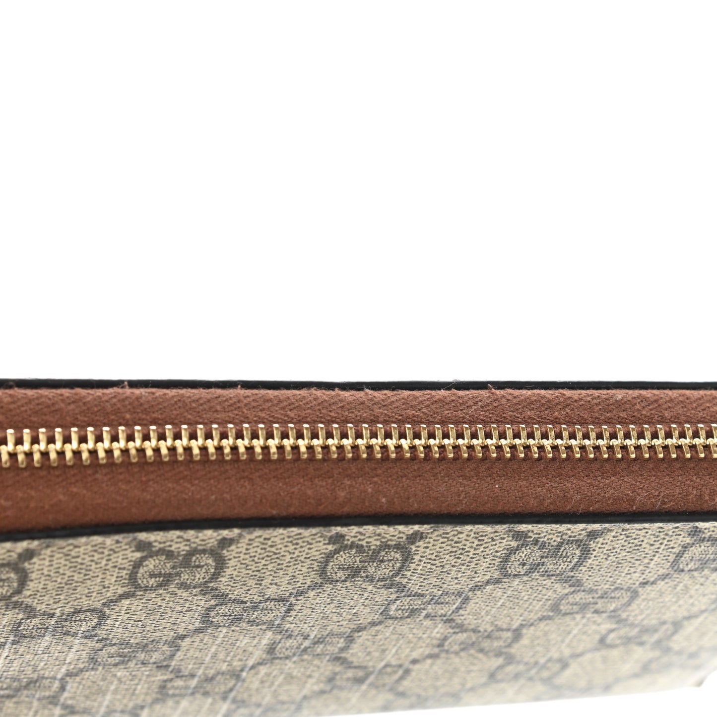 GG Supreme Monogram Cuoio Toscano Zip Around Wallet Beige Ebony Cuir