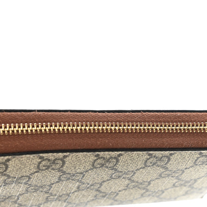 Gucci GG Supreme Monogram Cuoio Toscano Zip Around Wallet Beige Ebony Cuir 8 of 8