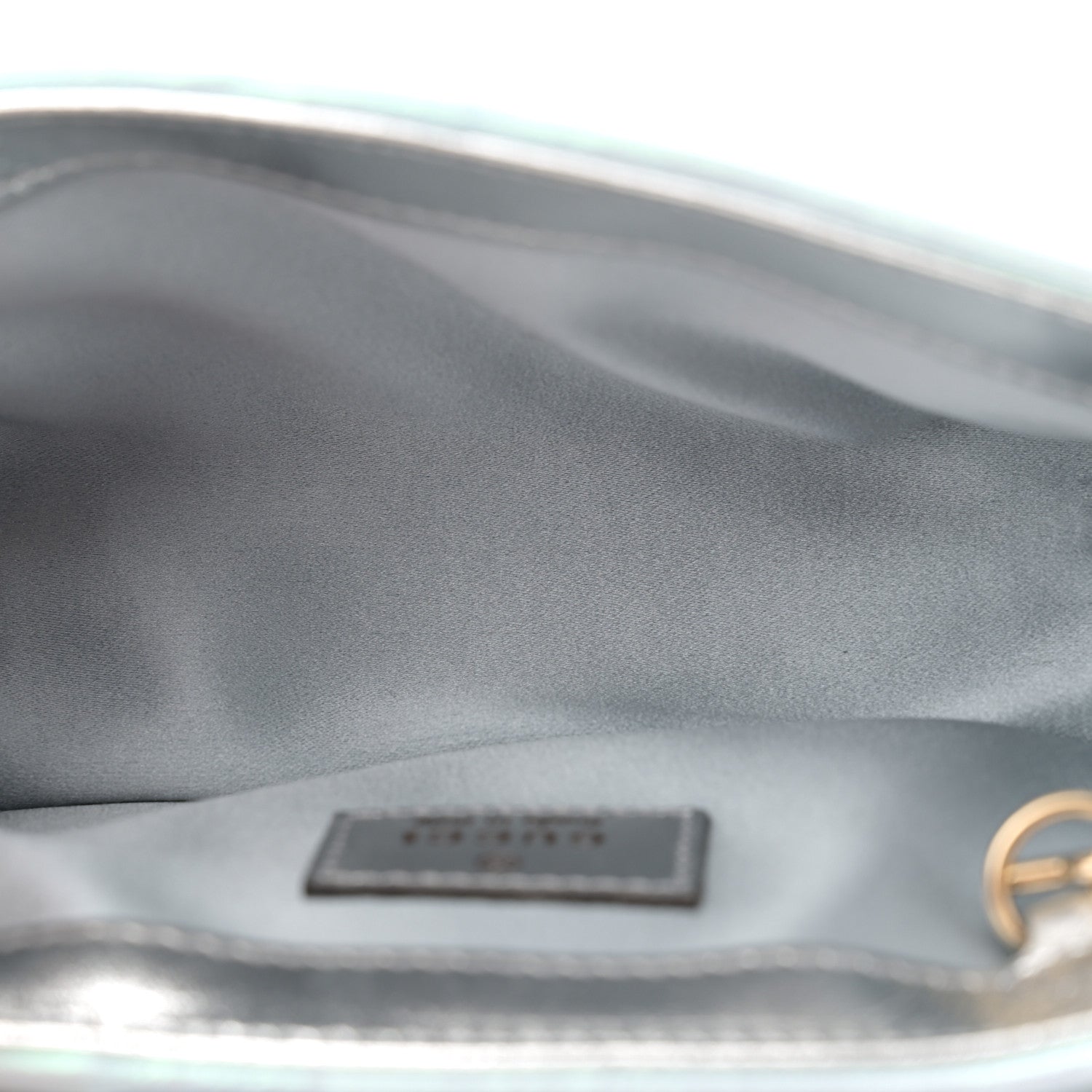 Gucci Iridescent Nappa Chevron Matelasse Super Mini GG Marmont Shoulder Bag Iridescent Snow Light Blue 5 of 11
