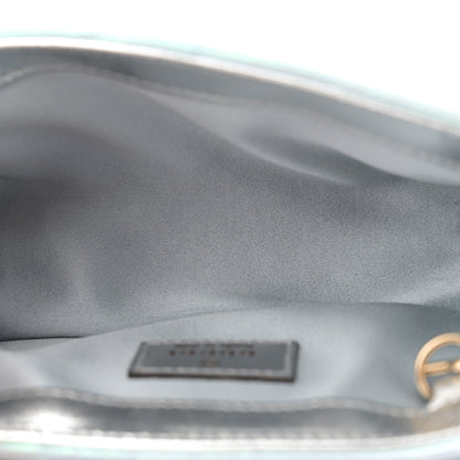 Gucci Iridescent Nappa Chevron Matelasse Super Mini GG Marmont Shoulder Bag Iridescent Snow Light Blue 5 of 11