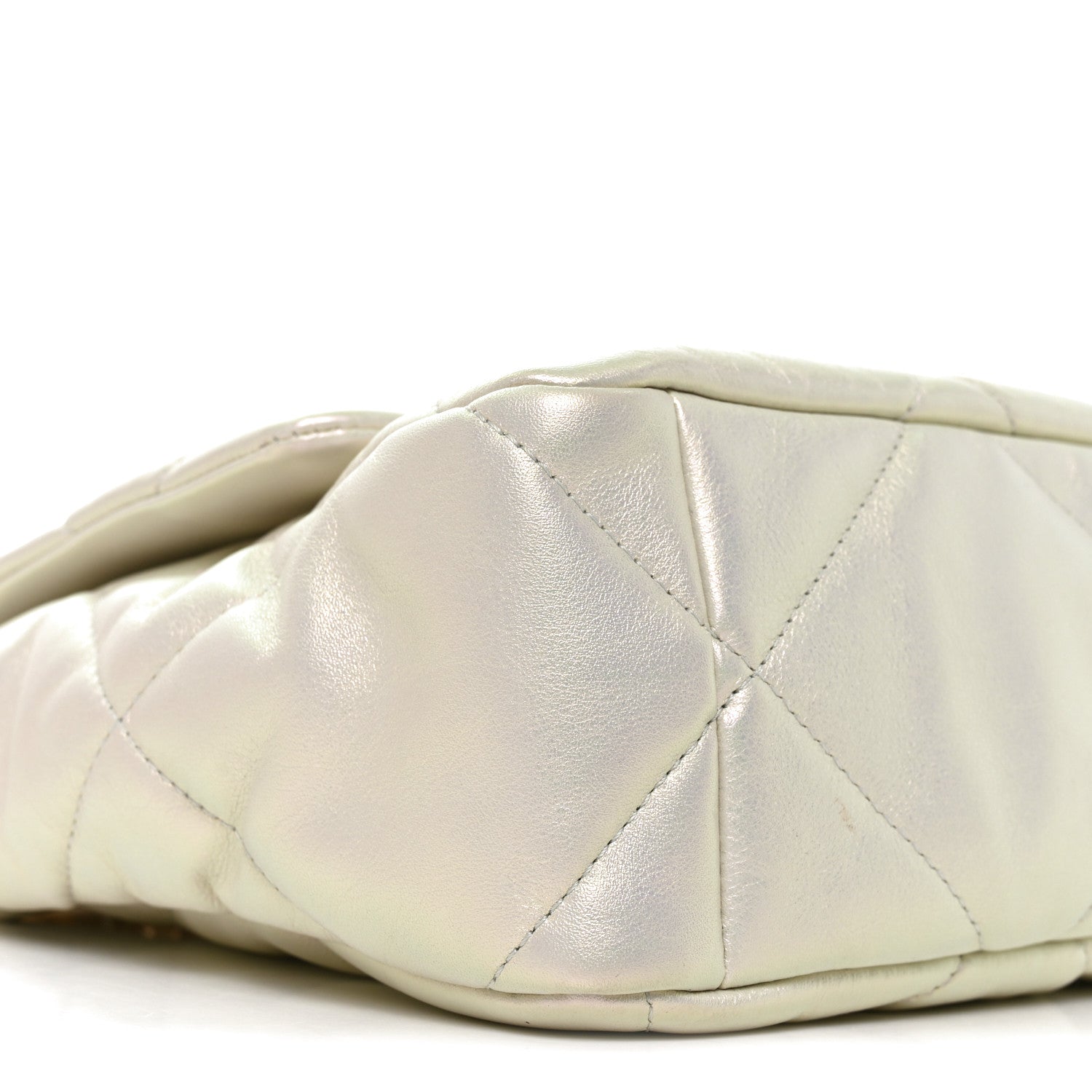 Chanel Iridescent Calfskin Quilted Large Chanel 19 Flap White 9 of 10