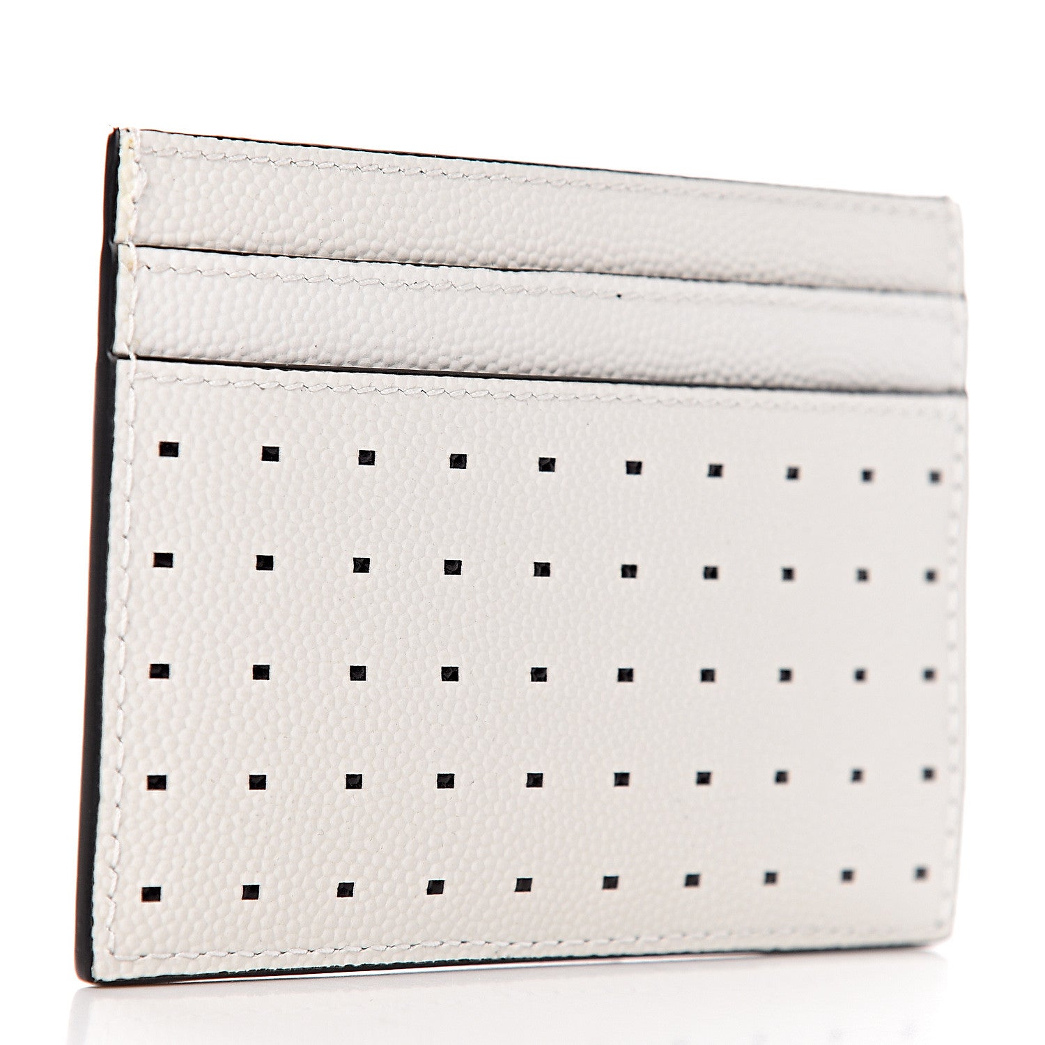 Saint Laurent Grain De Poudre Geo Print Card Case White Black 3 of 8