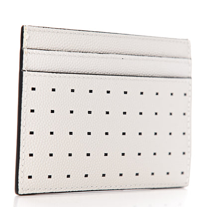 Saint Laurent Grain De Poudre Geo Print Card Case White Black 3 of 8