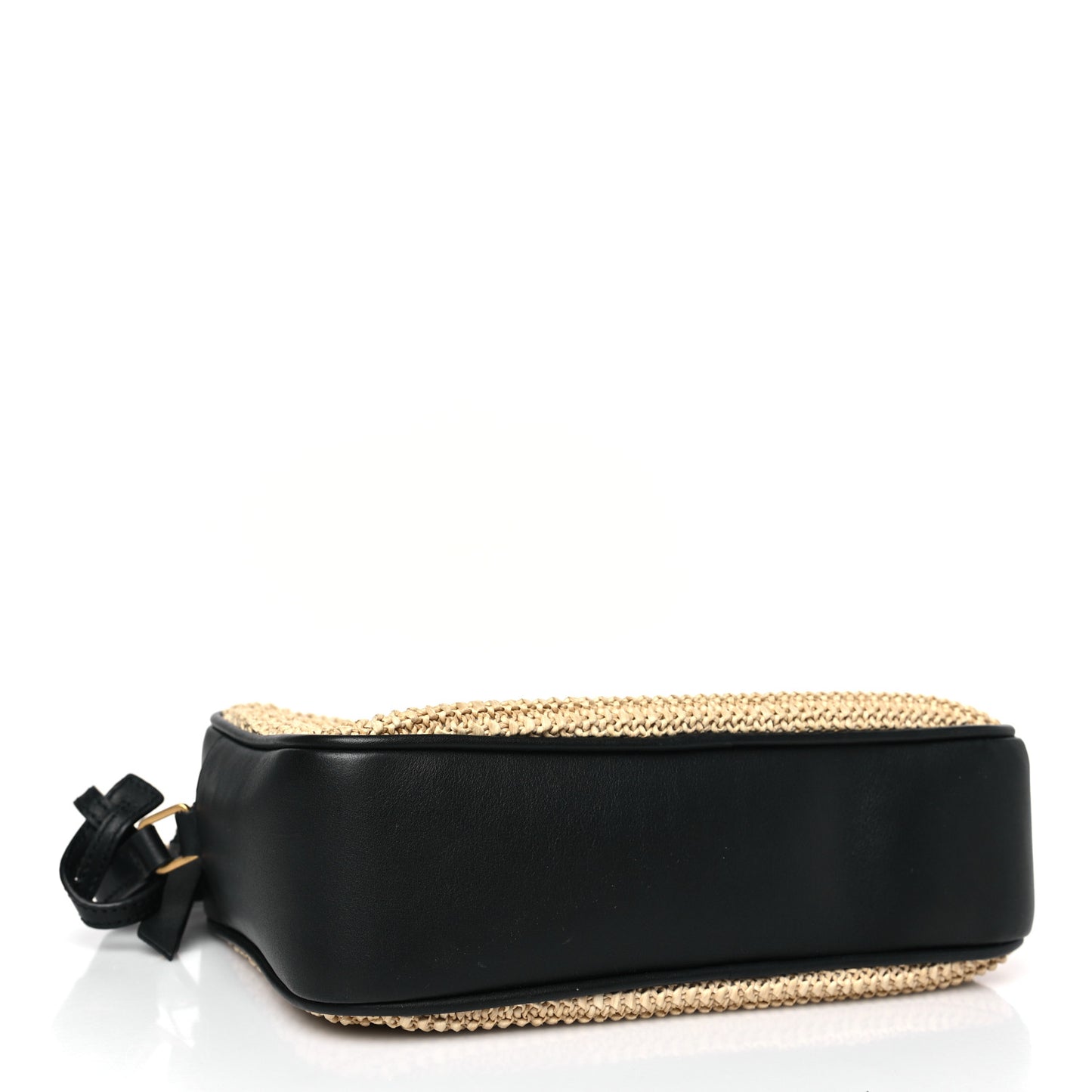 Raffia Canvas Monogram Mini Lou Camera Bag Beige Black