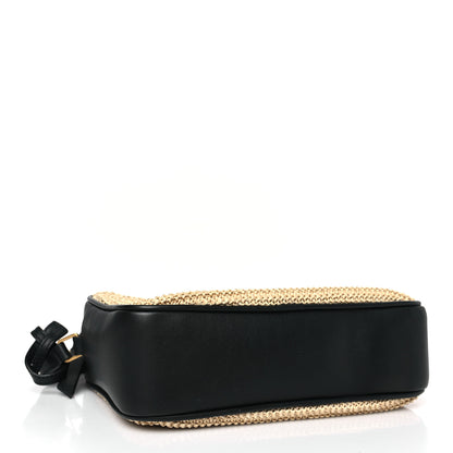 Saint Laurent Raffia Canvas Monogram Mini Lou Camera Bag Beige Black 4 of 9