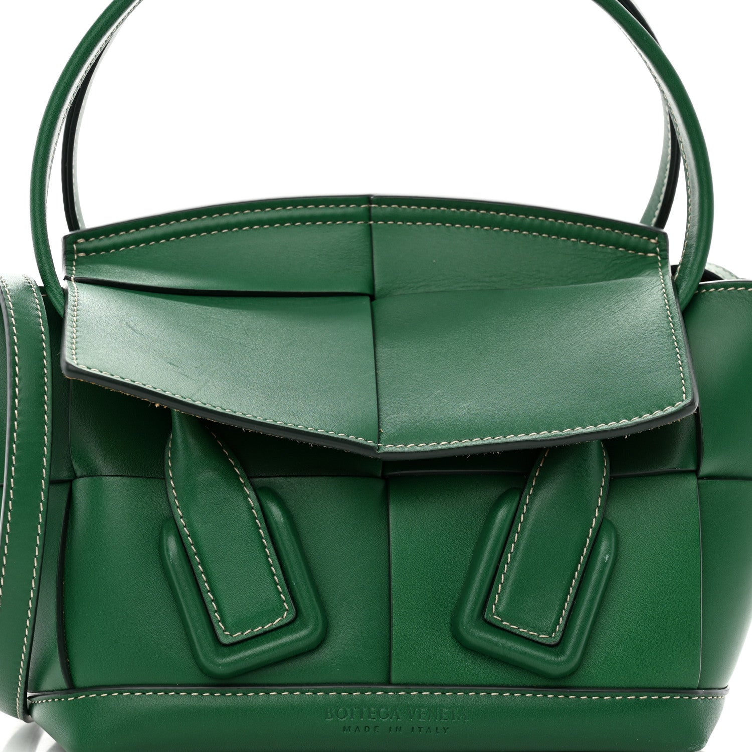 Bottega Veneta Calfskin Mini Maxi Intrecciato Arco Green 8 of 12