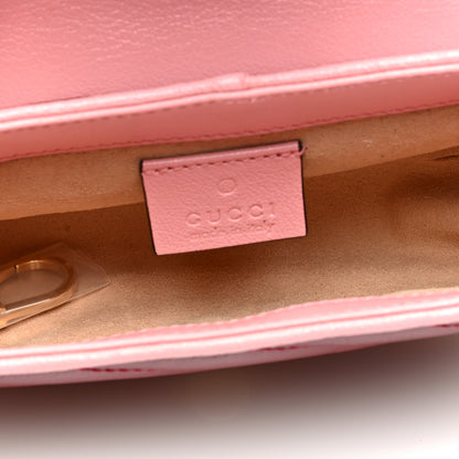 Gucci Azalea Calfskin Enamel Matelasse Diagonal Super Mini Torchon GG Marmont Shoulder Bag New Cherry Red Wild Rose 5 of 11