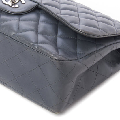 Chanel Lambskin Quilted Jumbo Single Flap Bijoux Chain Dark Grey 4 of 10