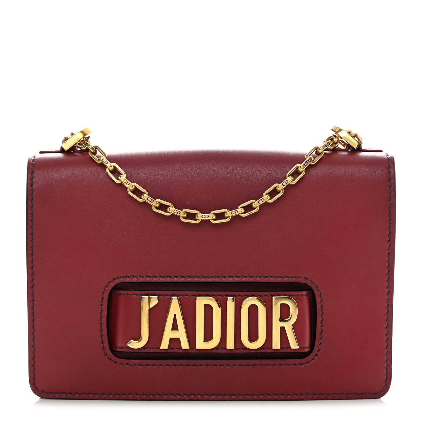 Calfskin J'Adior Chain Flap Bag Red