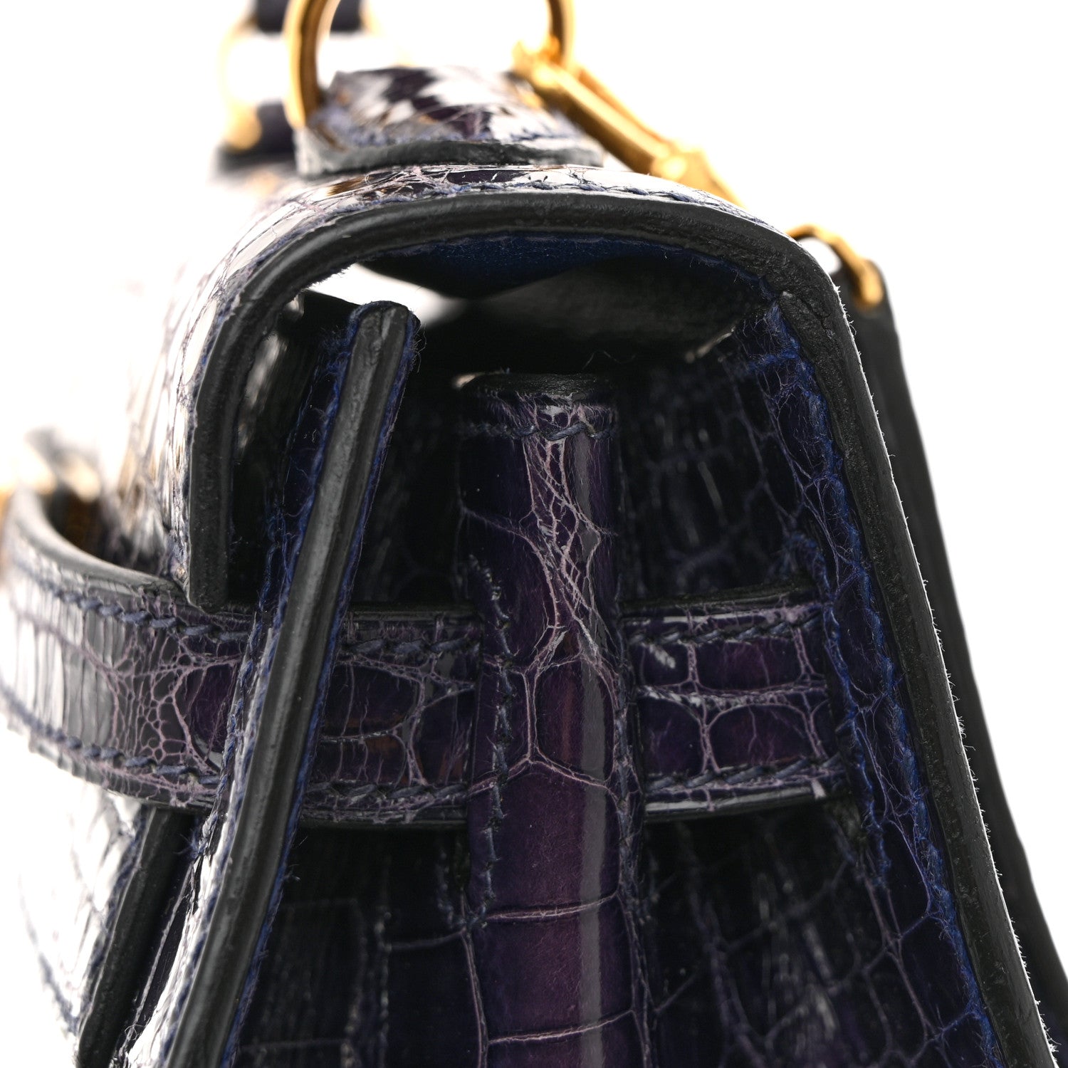 Hermes Shiny Alligator Mini Kelly Sellier 20 Amethyste 13 of 14