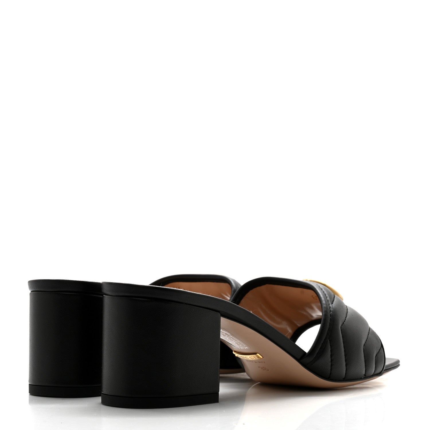 Gucci Nappa Matelasse GG Marmont 55mm Slide Sandals 38 Black 4 of 10