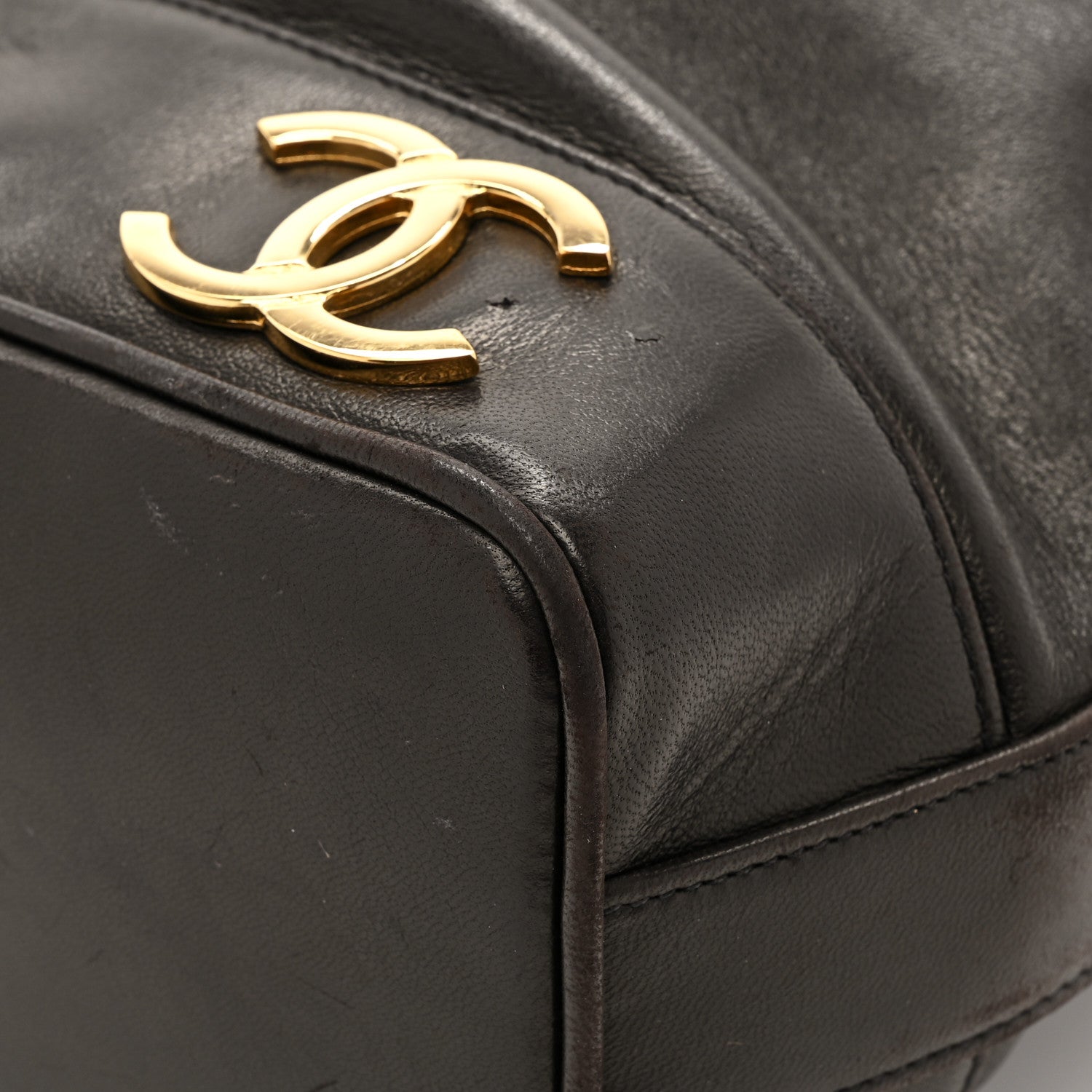 Chanel Lambskin CC Drawstring Shoulder Bag Black 14 of 16
