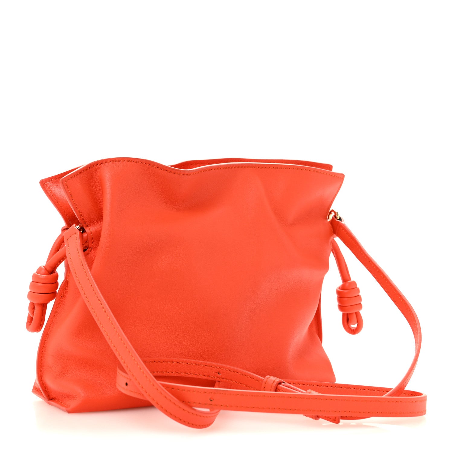 Loewe Nappa Calfskin Mini Flamenco Knot Clutch Sunrise Orange 3 of 12