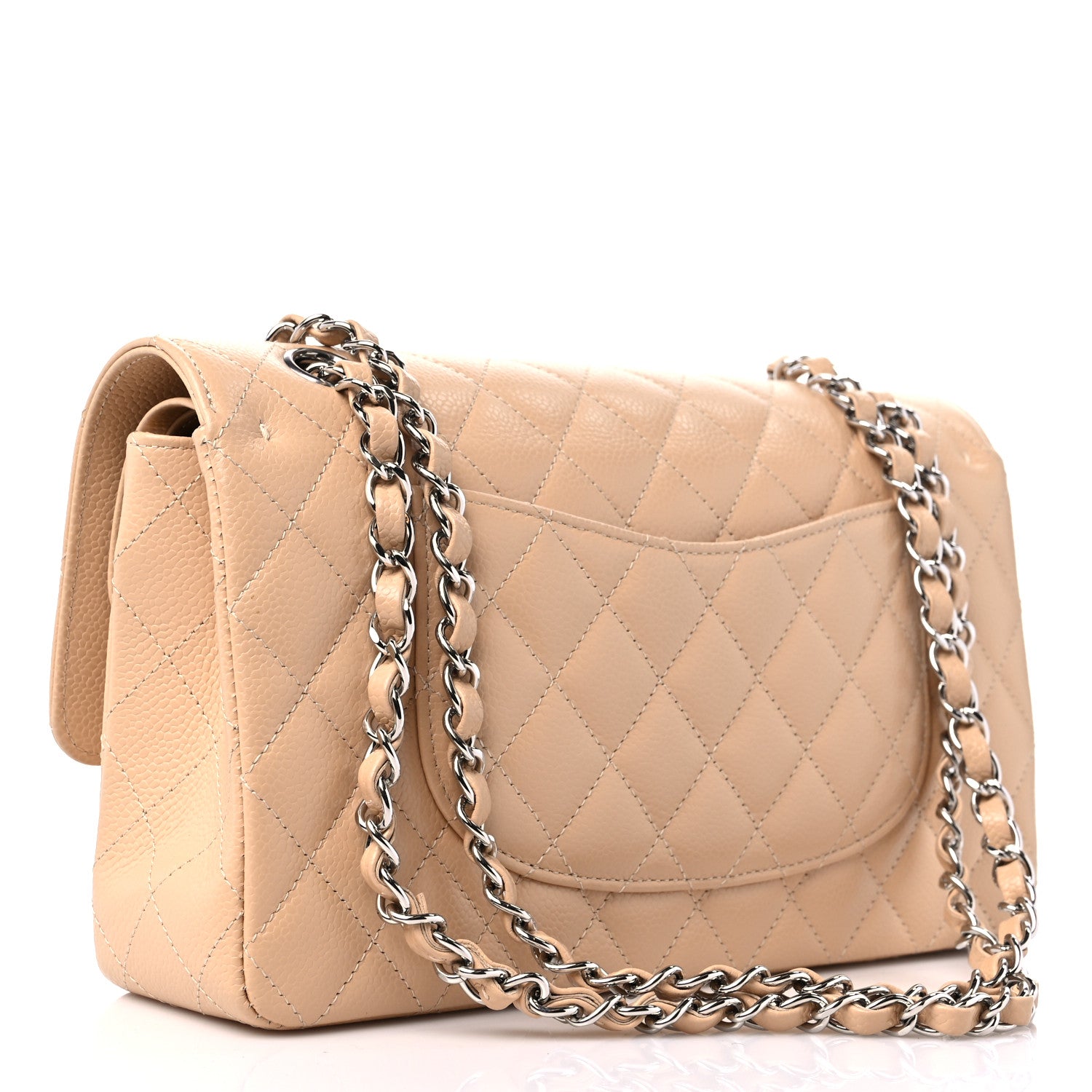Chanel Caviar Quilted Medium Double Flap Beige 3 of 9