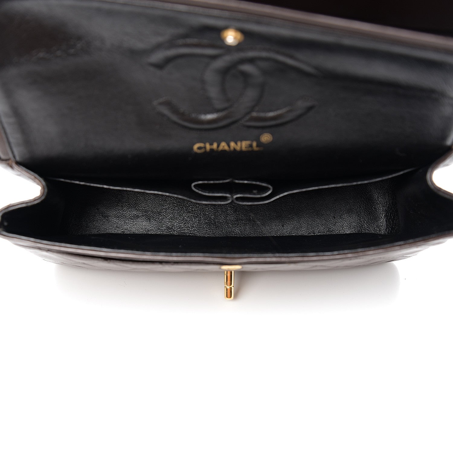Chanel Lambskin Quilted Medium Double Flap Dark Brown 4 of 17
