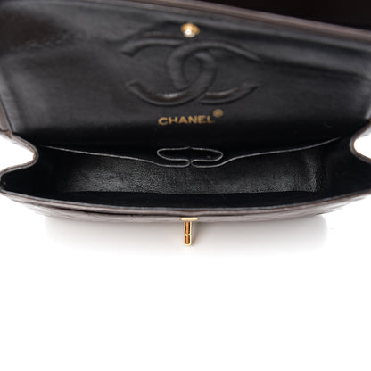 Chanel Lambskin Quilted Medium Double Flap Dark Brown 4 of 17
