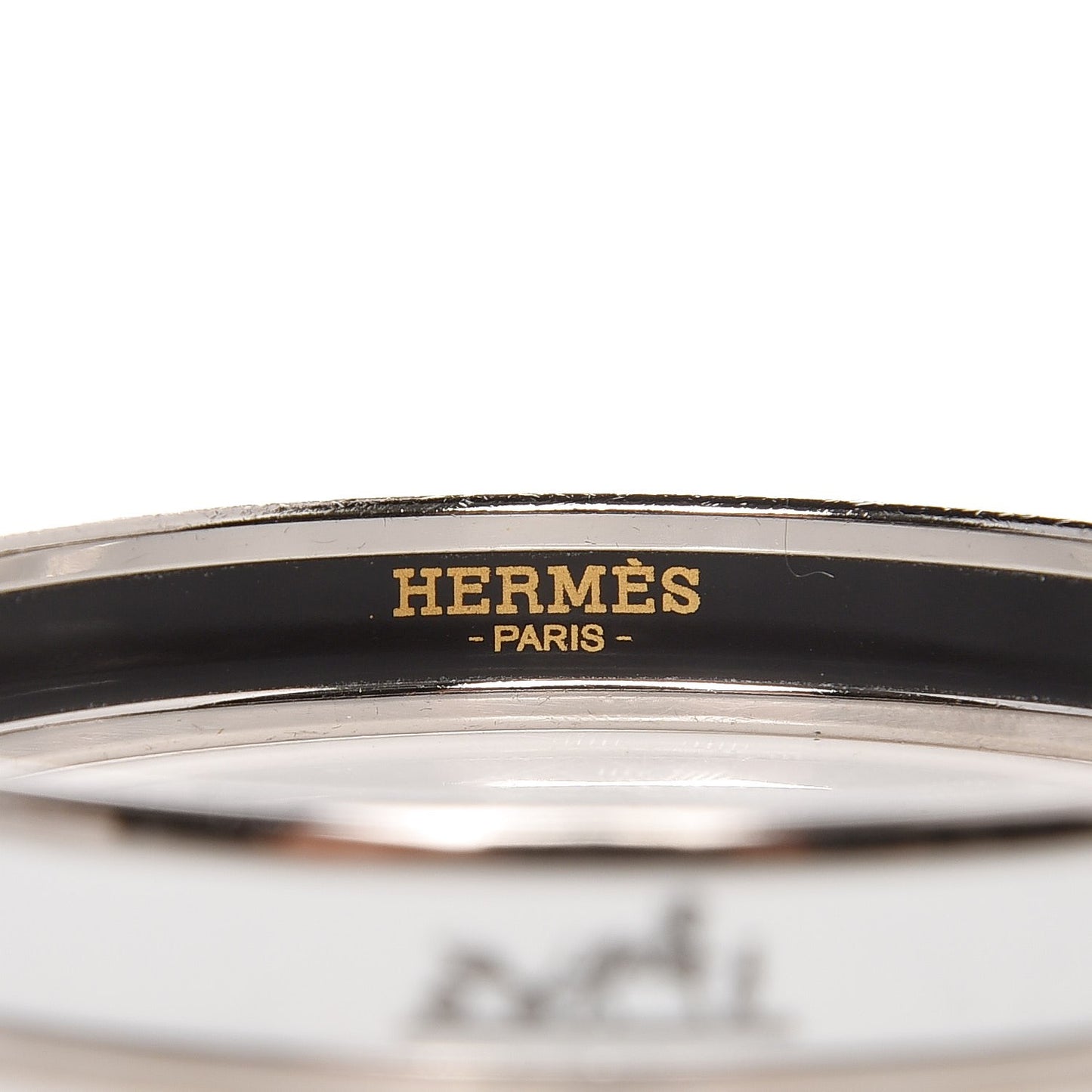 Enamel Printed Narrow Caleche Bracelet 62 White