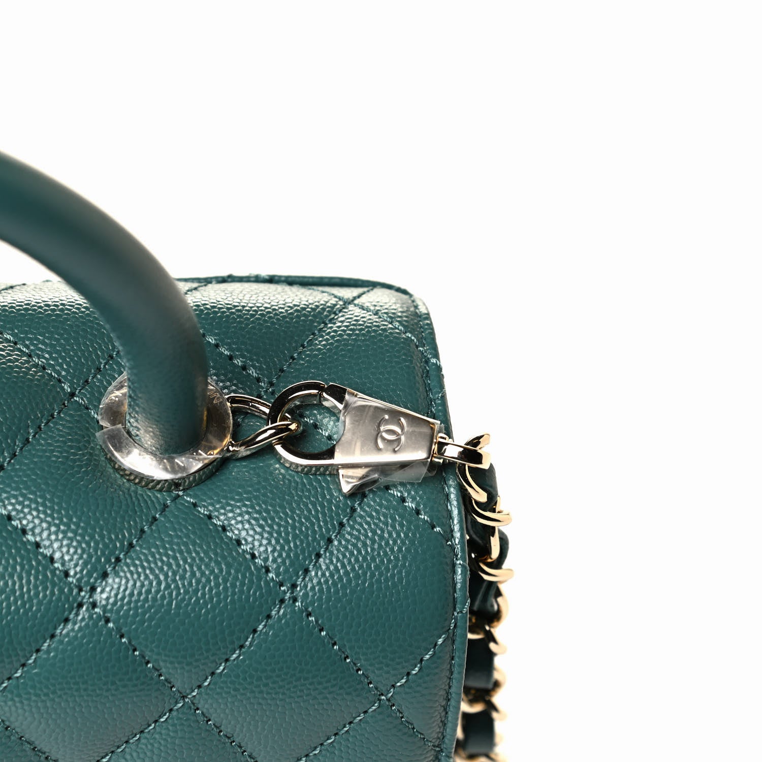 Chanel Caviar Quilted Small Coco Handle Flap Green 6 of 6