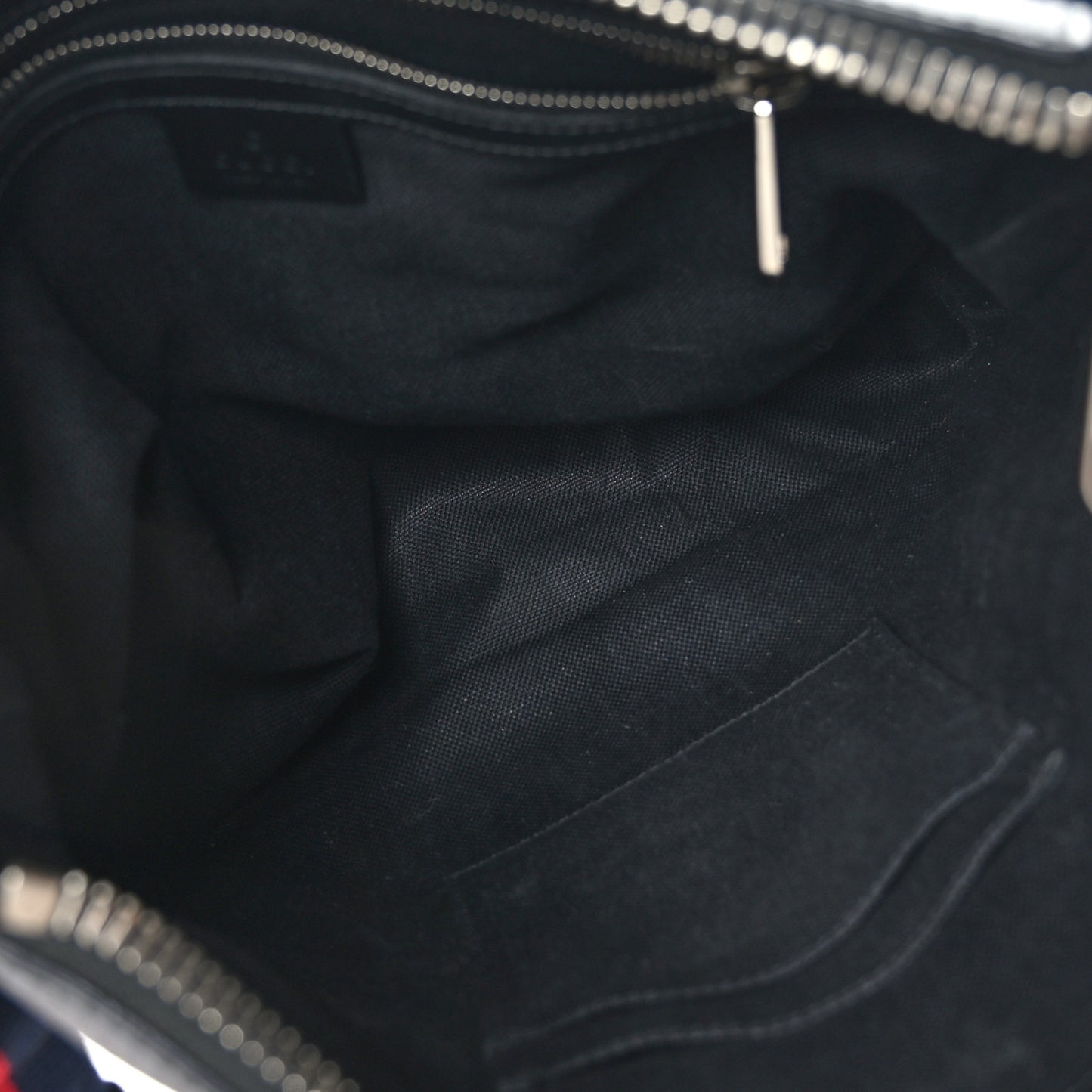 GG Supreme Monogram Appia Calfskin Web Flat Messenger Bag Black Grey