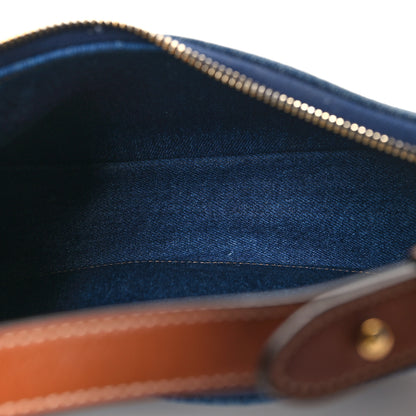 Celine Denim Ava Shoulder Bag Navy Tan 5 of 11