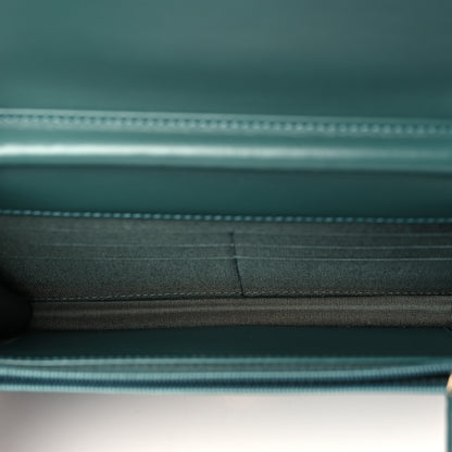 Chanel Caviar Quilted Boy Wallet On Chain WOC Green 5 of 10
