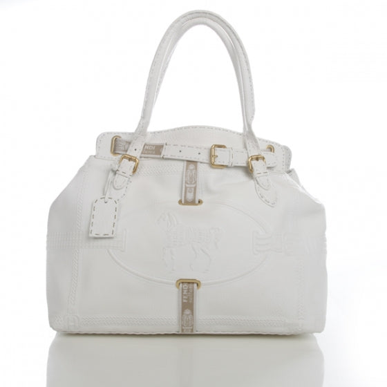 Calfskin Romano Selleria Borghese Tote White