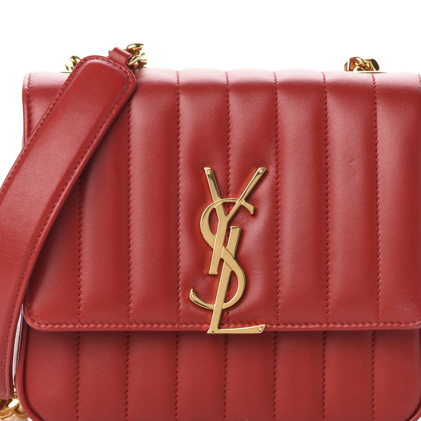 Lambskin Matelasse Monogram Medium Vicky Chain Bag Rouge Eros