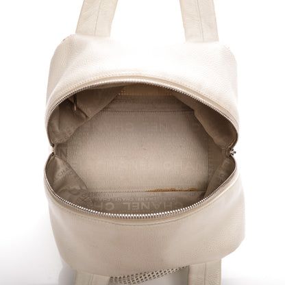 Chanel Caviar Perforated Bowler White 5 of 16