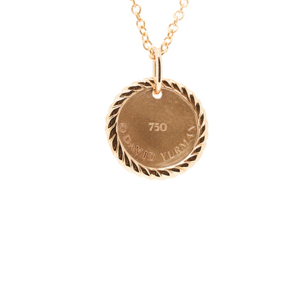David Yurman 18K Rose Gold Pink Sapphire Cable Collectibles Pave Charm Pendant Necklace 7 of 7