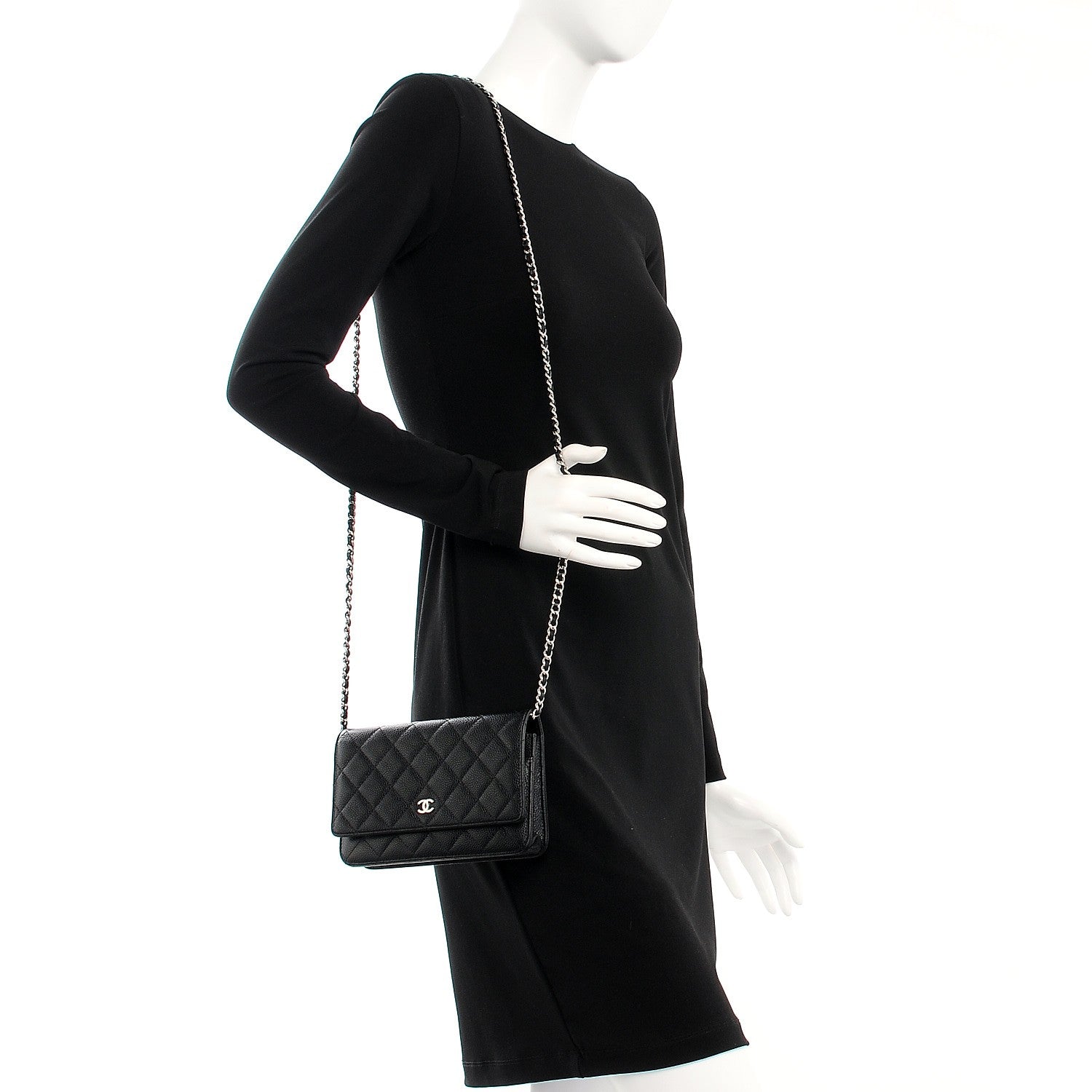 Chanel Caviar Quilted Wallet On Chain WOC Black 2 of 9