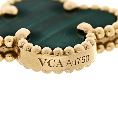 Van Cleef & Arpels 18K Yellow Gold Malachite 5 Motifs Vintage Alhambra Bracelet 4 of 7