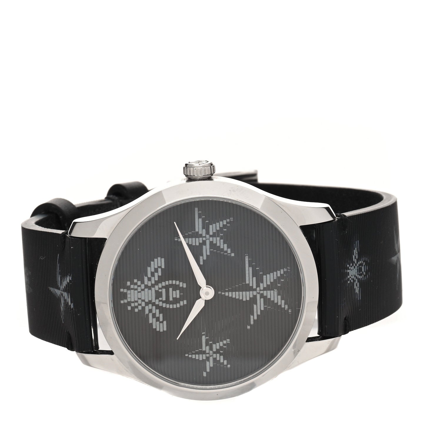 Stainless Steel Calfskin 38mm G-Timeless Bee Star Hologram Quartz Watch Black