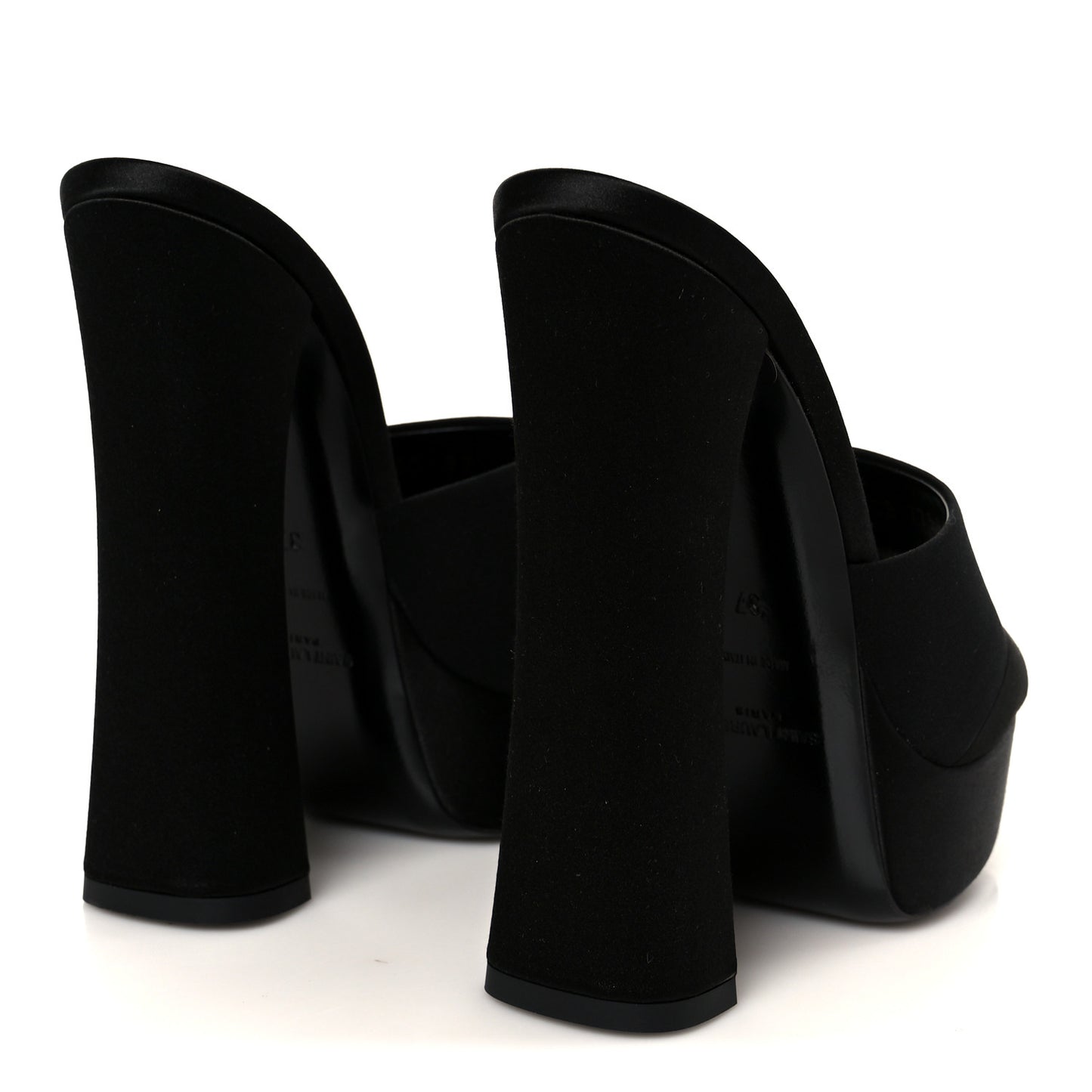 Crepe Satin Boogie 110 Mule Sandals 37 Black