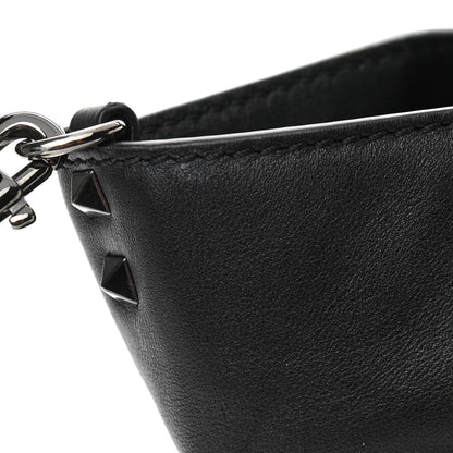 Valentino Garavani Calfskin Chevron Medium Rockstud Tote Light Ivory Black 14 of 14