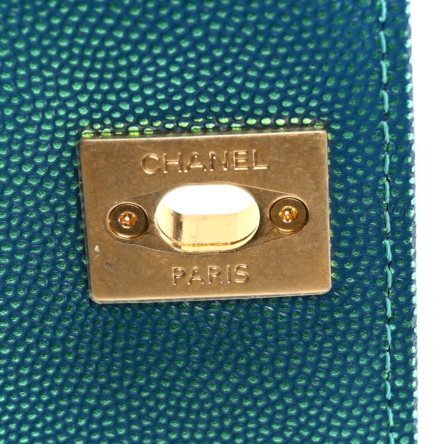 Metallic Caviar Quilted Mini Coco Handle Flap Blue