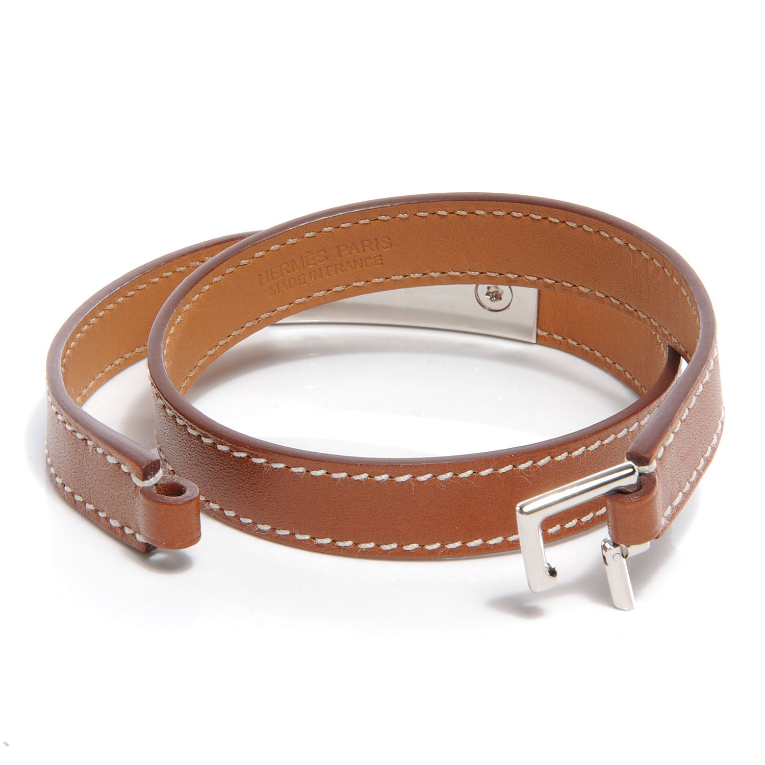 Hermes Chamonix Rivale Double Tour Bracelet Large Fauve 3 of 6