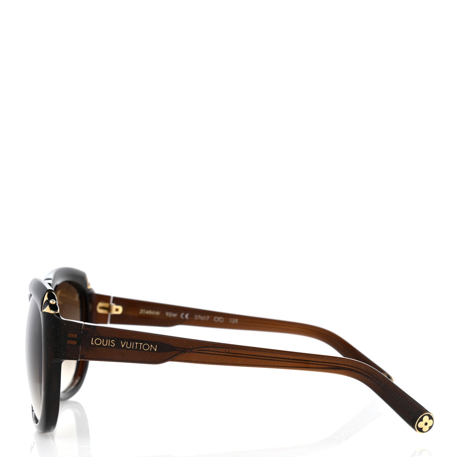Louis Vuitton Acetate Hortensia Cat Eye Sunglasses Z0486W Brown Glitter 3 of 8