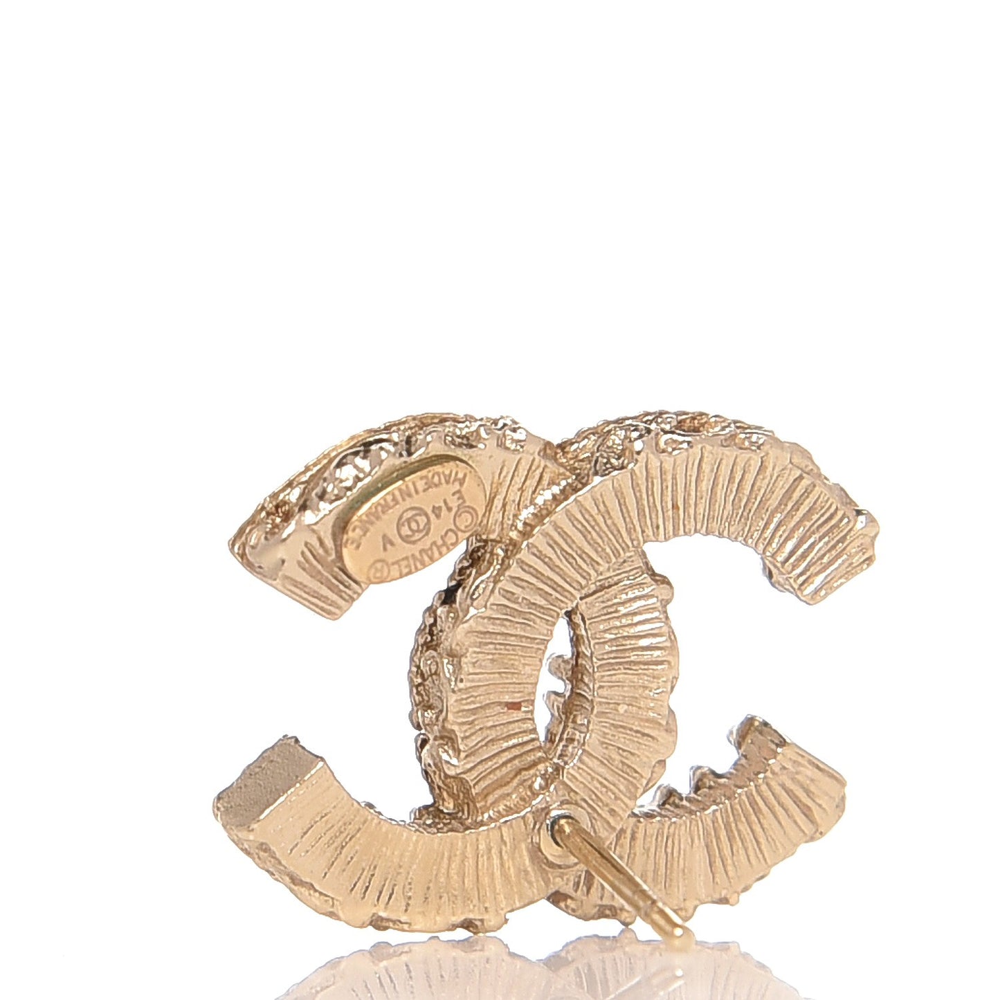 Enamel CC Baroque Earrings Black Gold