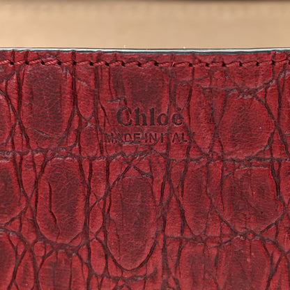 Chloe Calfskin Crocodile Embossed Drew Shoulder Bag Sienna Red 5 of 9