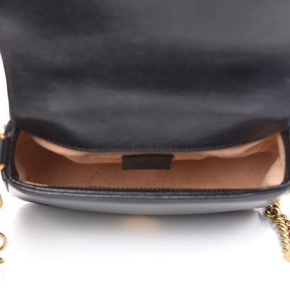 Gucci Calfskin Matelasse Mini GG Marmont Top Handle Shoulder Bag Black 5 of 16