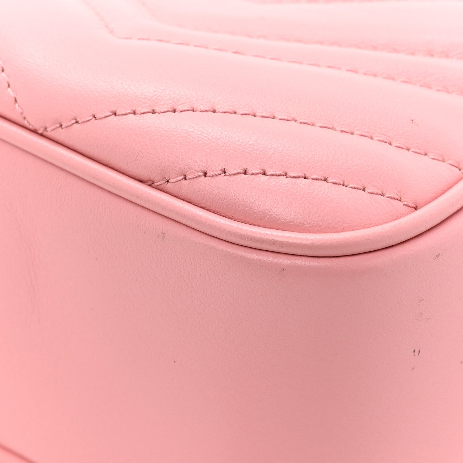 Gucci Calfskin Matelasse Small GG Marmont Chain Shoulder Bag Wild Rose 12 of 15