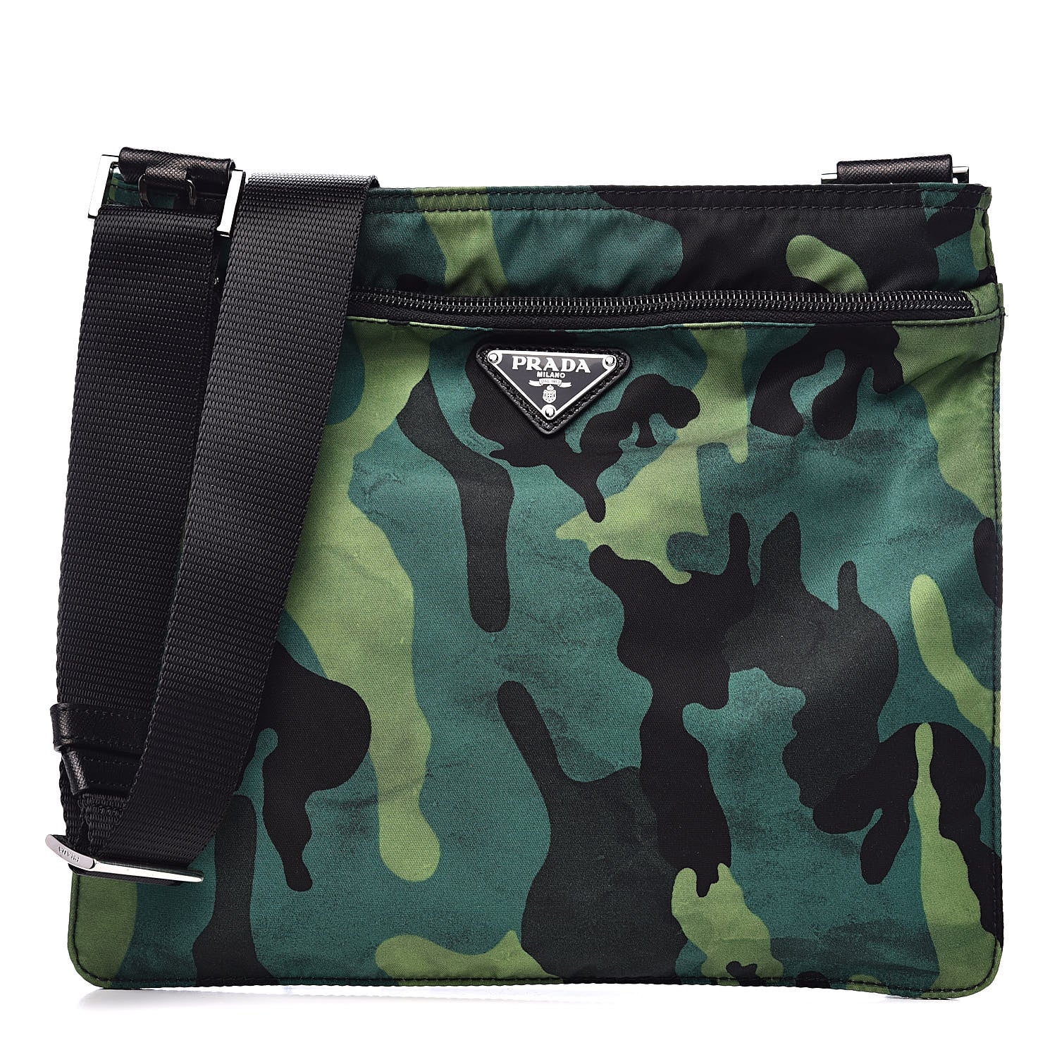 Prada Tessuto Nylon Camouflage Flat Messenger Prato 1 of 9
