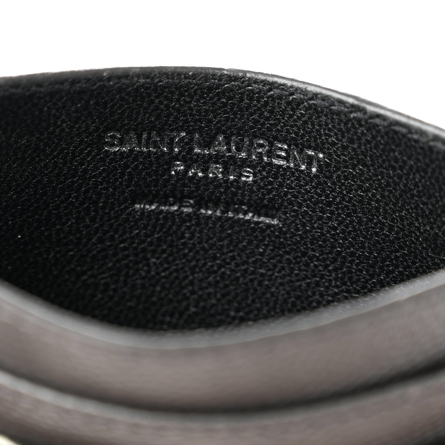 Saint Laurent Grain De Poudre Matelasse Chevron Monogram Credit Card Case Coal 6 of 9