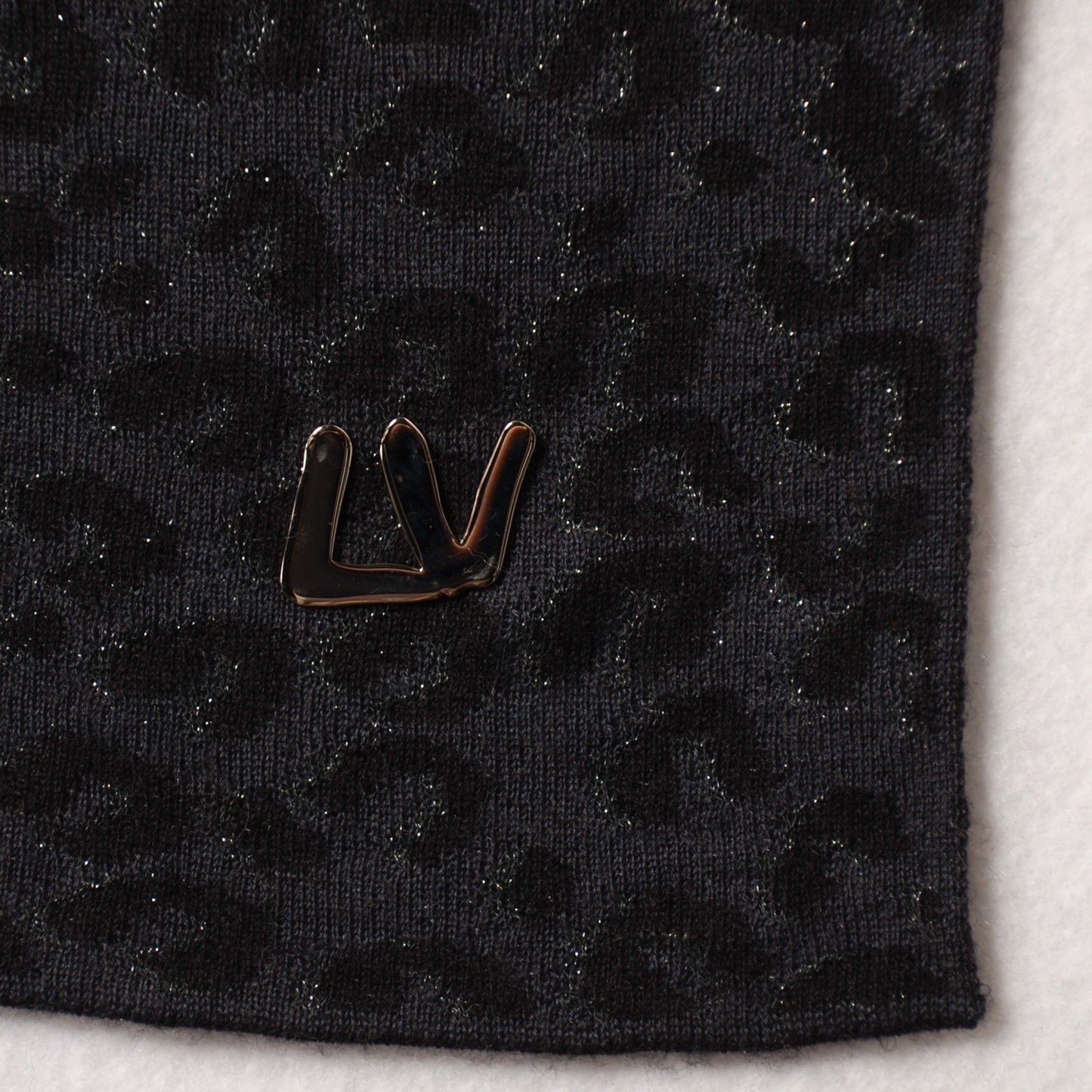 Knit Cashmere Leopard Square Anthracite