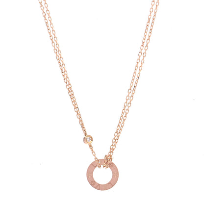 Cartier 18K Pink Gold 2 Diamond LOVE Necklace 1 of 7