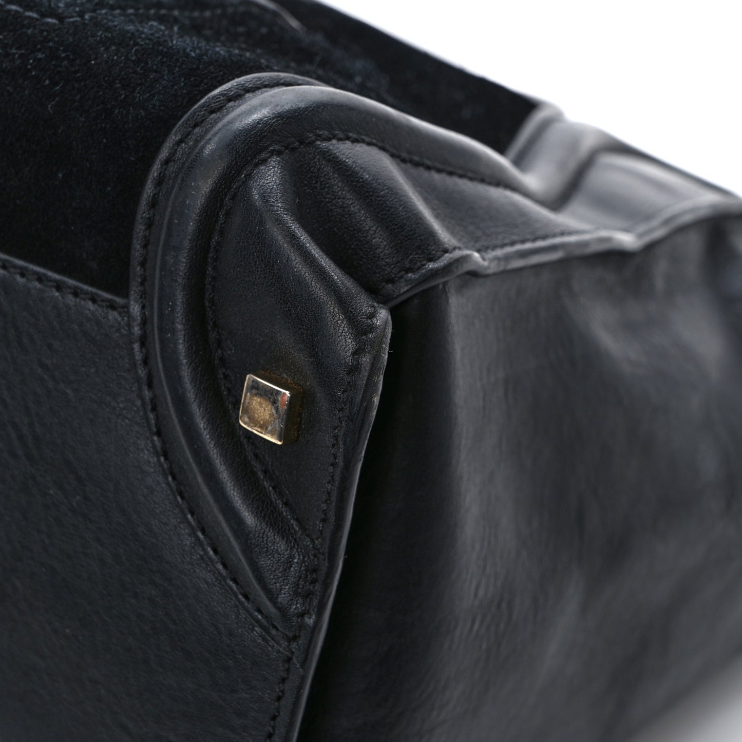 Smooth Calfskin Suede Mini Luggage Black