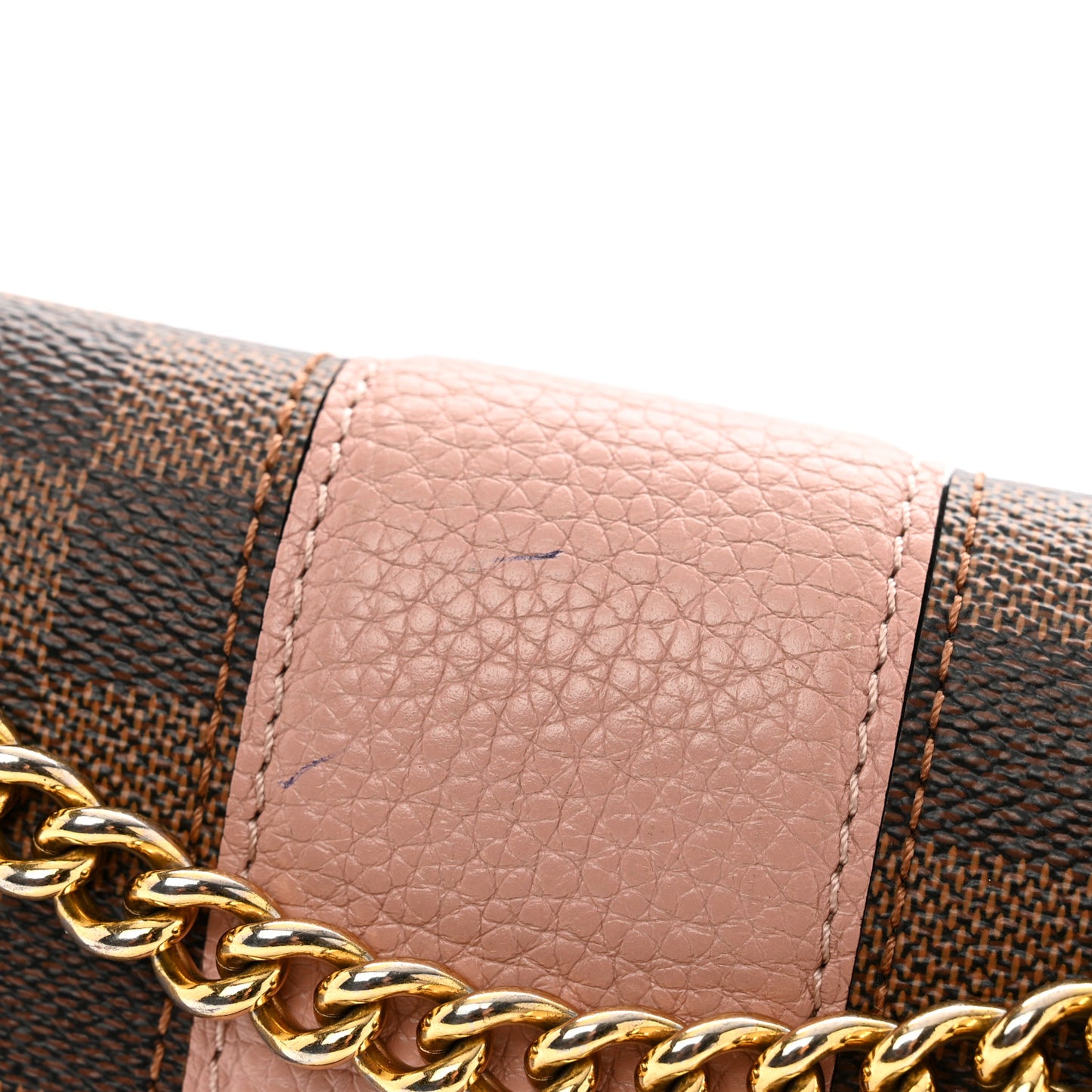 Damier Ebene Cuir Taurillon Wight Magnolia