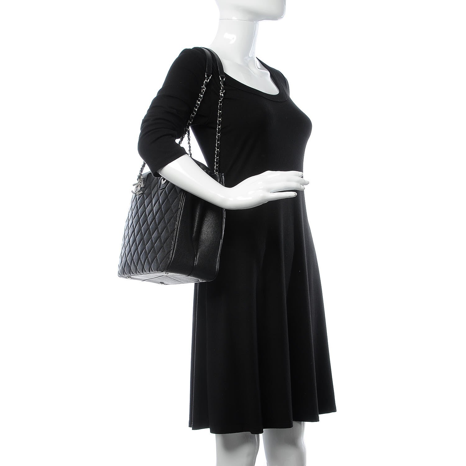 Chanel Caviar Quilted Urban Companion Top Handle Shopping Tote Black 2 of 9