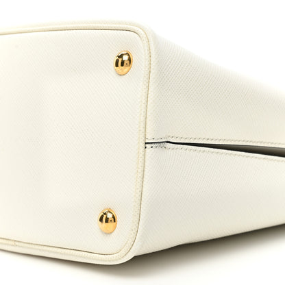 Prada Saffiano Cuir Medium Panier Bucket Bag Bianco Black 8 of 15