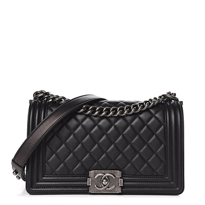 Chanel Lambskin Quilted Medium Boy Flap Black 1 of 16